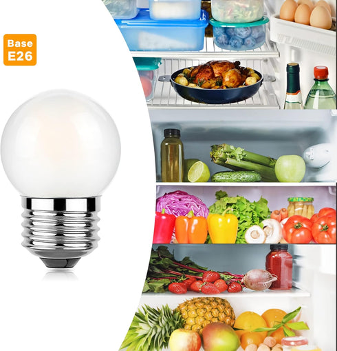 G40 Bulb 3W 25 Bulbs, E26 2700K, Dimmable Bulb Pack 2 Led Low Wattage Equivalent Watt Light Standard Small Power