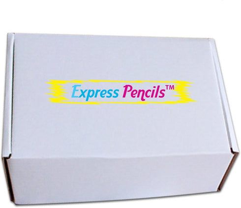 Rainbow Rubberized Soft Touch Ballpoint Pen with Stylus Tip - Premium Metal Pen, Black Ink, Box of 7, Light Blue