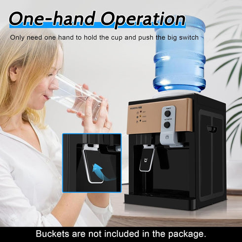 GDIFLS Countertop 1.2~5 3 Settings 197 6 Water Cooler for Gallon - Small Water Dispenser w/ Temp (Hot/Cold/Warm), Heats