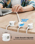 OneLeaf 12 Pack Spring Cable Clips for Phone Charger, One-Hand Cord Holder for Nightstand & Desk, Rotatable Desk Cable