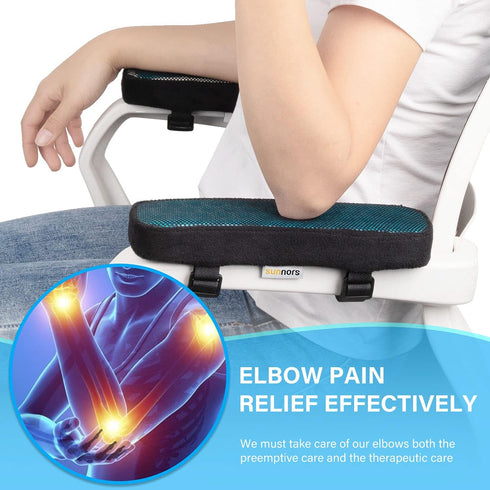 Chair Armrest Cushions Cooling Gel Office Chair Armrest Pads Comfy Gaming Chair Arm Rest Covers for Elbows and Forearms Pressure Relief(Set of 2) by Sunnors