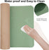 Boutilon Leather Mouse Pad - Extended Desk Pad for Keyboard and Mouse, Non-Slip Study Desk Protector, 35"x17" (L-Green)
