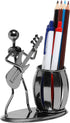 Decorative Pen Organizer/Pencil Holder with Metal Man Playing Guitar