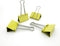 Binder Clips Small Metal Clamp, 0.75 inch / 19 mm, Yellow, 20-PCS