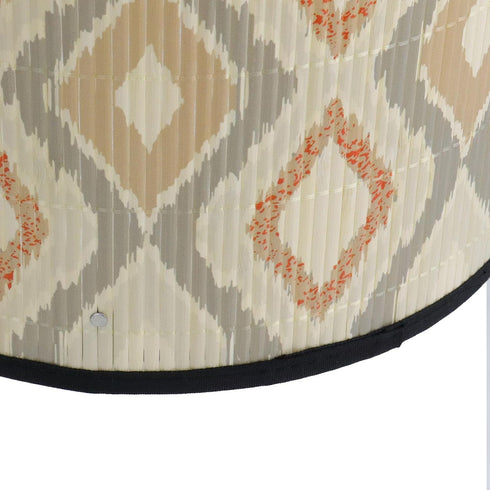 E27 11.8" 11.8" 7.87" 1 Crapyt Drum Wood Lampshade, Round Removable Lamp Cover, Vintage Geometric Pattern Lampshades