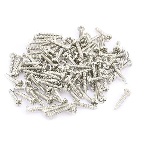 uxcell 100pcs M1.5 X 8mm Stainless Steel Phillips Pan Round Head Self Tapping Screws