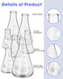 9 Pack Glass Erlenmeyer Flask Set with Glass Stirring Rod, 7 Sizes, Borosilicate Glass for Lab Chemistry