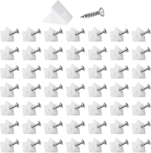 50 Pcs Repair Mending Wedges - Fixing Sagging Drawer, Plastic Angle Code Drawer Fastener with Screws