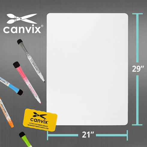 Magnetic Dry Erase Whiteboard for Refrigerator, Removable Memo Board for Family, Kids, Home, Office, Includes Markers &