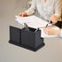 Black Pu Leather Desk Pen/Pencil Organizer with 3 Compartments, Multi-Function Storage Box for Office Supplies