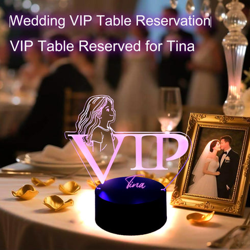 LED Lights Table Sign with Writing Pen - Battery Powered Party Supplies, Color Changing Wedding Decorations Table