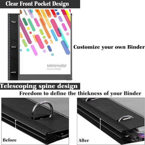 Telescoping Project Organizer Binder in Black
