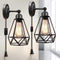 WimiSom Plug in Wall Sconce, Wire Cage, Industrial Wall Lamp with Plug