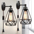 WimiSom Plug in Wall Sconce, Wire Cage, Industrial Wall Lamp with Plug