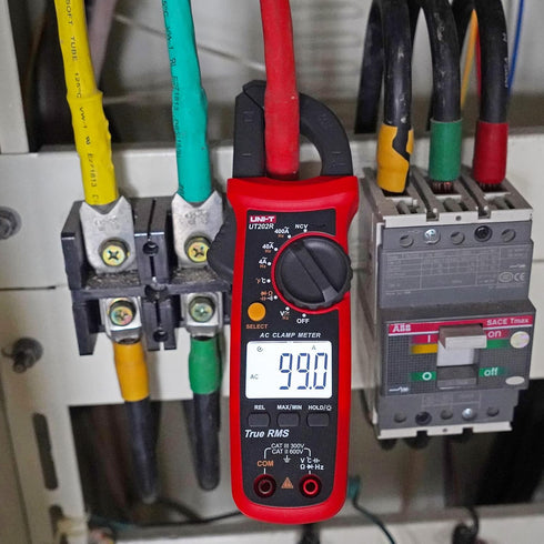 UNI-T Digital Clamp Meter UT202R, AC Current TRMS Volt Amp Ohm Meter, HVAC Clamp On Multimeter, Auto Ranging