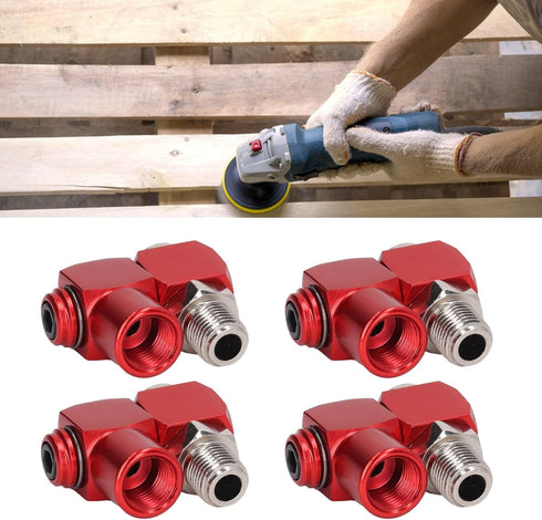 4PCS NPT 360 Degree Swivel Air Hose Connector, 1/4in Industrial Air Fittings Pneumatic Tool Adapter