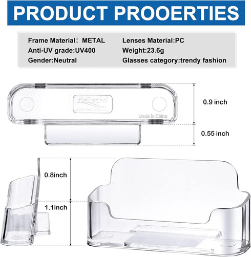 Business Card Holder for Desk, Clear Acrylic Display Stand for 96 Pieces of Office Supplies