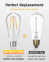 ST19 Bulb 2 Pack: Bulbs 3H/6H/9H/12H 2700K 600lm, E26 Timer Light Vintage Edison LED with Built-in Timer, Auto Modes