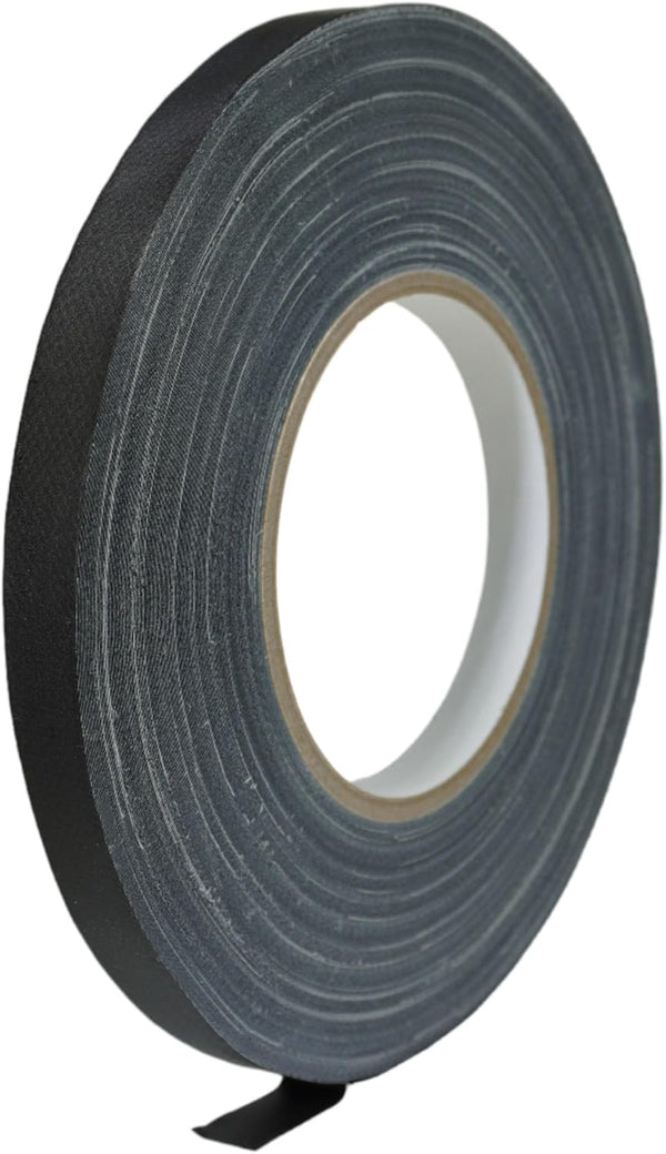 T.R.U. CGT-80 Black Gaffers Stage Tape with Rubber Adhesive, 1/2 in. Wide x 60 Yards Length - GGR Supplies