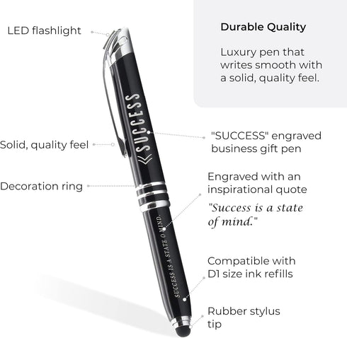 Inkstone Success Motivational Business Penlight with Illuminated Writing Tip and Stylus