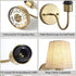 1 Pack E26 Bulb LASENCHOO Gold Wall Sconce, Modern Sconces Wall Lighting Vintage Wall Light Fixtures with Fabric