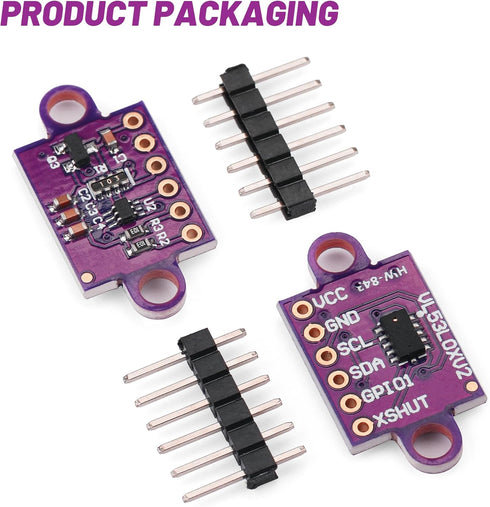 Starry 5pcs VL53L0X 940nm 2.8-5V GY-VL53L0XV2 I2C Time-of-Flight (ToF) Ranging Sensor Breakout Laser Distance Module