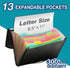H4D Accordion File Keeper, 13 Pocket Expanding File Folder Organizer for Letter Size Documents, 1 Pack