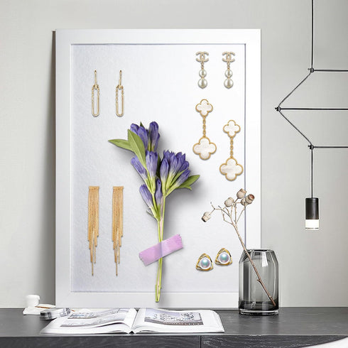 White Bulletin Board Cork Boards with Felt 15"x11" Small Display Pin Board for Walls Jewelry Notes Collection Office