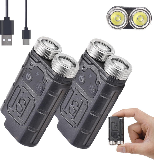 KunHe K2 2 Pack 1000 High Lumens EDC Flashlight, Rechargeable USB C Mini Keychain
