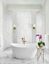 White Marble Contact Paper, 15.7"x78.7", Glossy Peel and Stick Wallpaper with Yellow Marble Grain for Decor