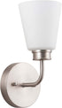 Linea di Liara Annata Brushed Nickel Wall Sconce Wall Lighting Fixture Frosted Glass Shade Modern Bathroom Sconce
