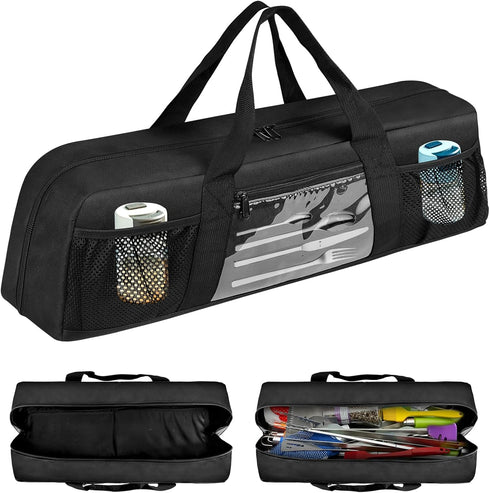 Grill Utensil Storage Bag, Large BBQ Tool Organizer Holder Caddy Case with