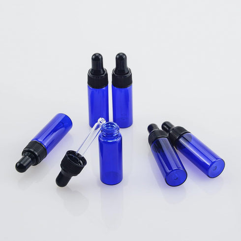 22 PCS 5ml Blue Small Dropper Bottles - Essential Oil Glass Bottle with Glass Eye Dropper