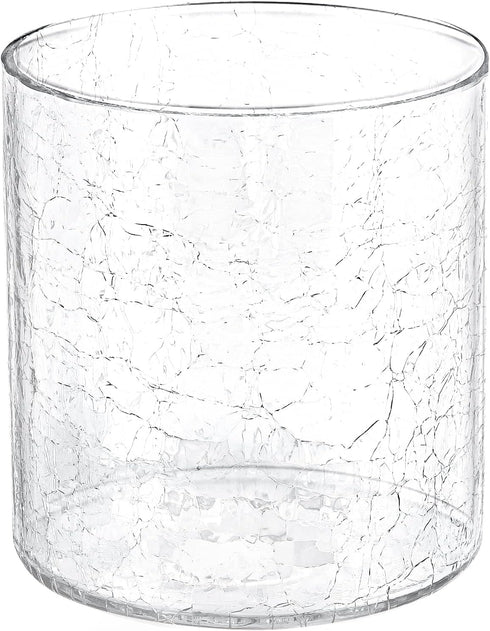 HGHYjrxfkl 1 Pack Crack Finish Glass Lamp Shade,Clear Crackle Finish Cylinder Replacement Shade
