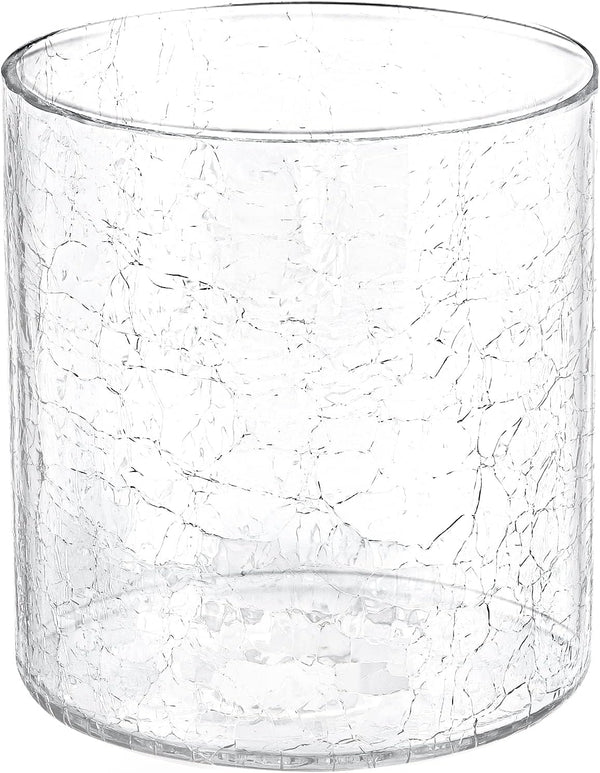 HGHYjrxfkl 1 Pack Crack Finish Glass Lamp Shade,Clear Crackle Finish Cylinder Replacement Shade