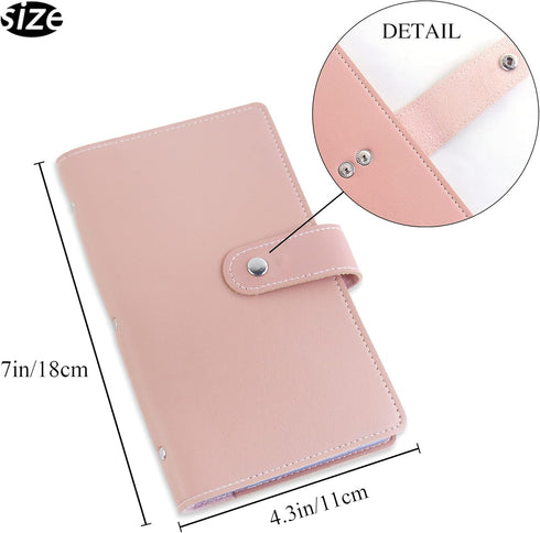 LIZIMANDU Business Card Holder Book, PU Leather Organization Binder for Men & Women, Up to 96 Cards Capacity (1 Pack,