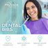 500 Pack 3-Ply 13" 18" Dental Bibs - Adult Disposable Bibs for Dentist, Eating, Tattooing - x Waterproof Medical Sheets