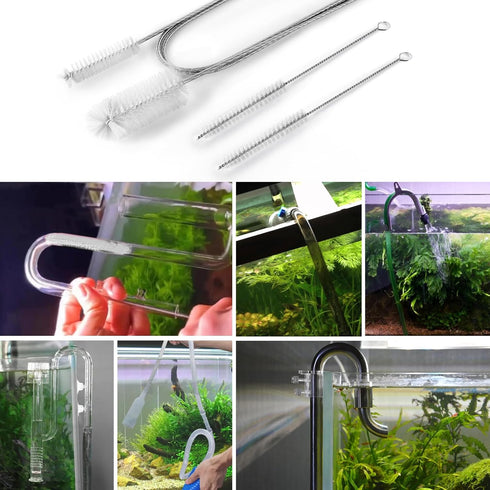 Flexible Long Drain Brush, 67 inch Stainless Steel Cleaner with 2 Pcs 8 inch Straw Cleaning Brush