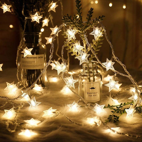 Melostu Merdeco Star String Lights, 10ft/3M 20 LED Plug in String Lights Warm