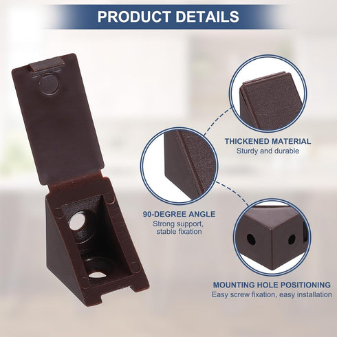 0.8"x0.8"x0.7" 10 PATIKIL Plastic Corner Braces, Pcs L-Shape Shelf Support Corner Brace Nylon Right Angle Brackets