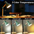 CWTRAY 3 Desk Lamp, LED Desk Lamps for Home Office, Eye-Caring Desk Light, Color Modes Reading Light, Wood Table Lamps