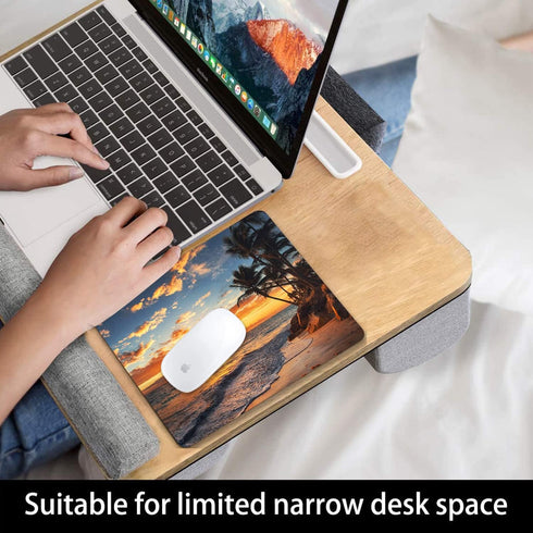 Sunset Beach Mouse Pad with Tropical Ocean Landscape and Non-Slip Rubber Base for Women's Office Desktop Decoration