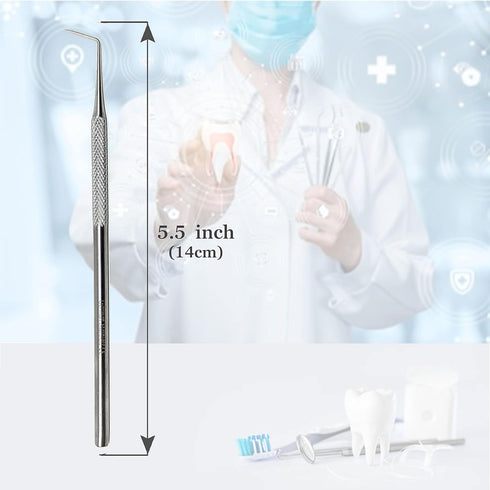 A2Z- 6pc #6 45 100% 5.5" Dental Pick Oral Hygiene Probe degree Angled, Tooth Scraper Tartar & Plaque Remover