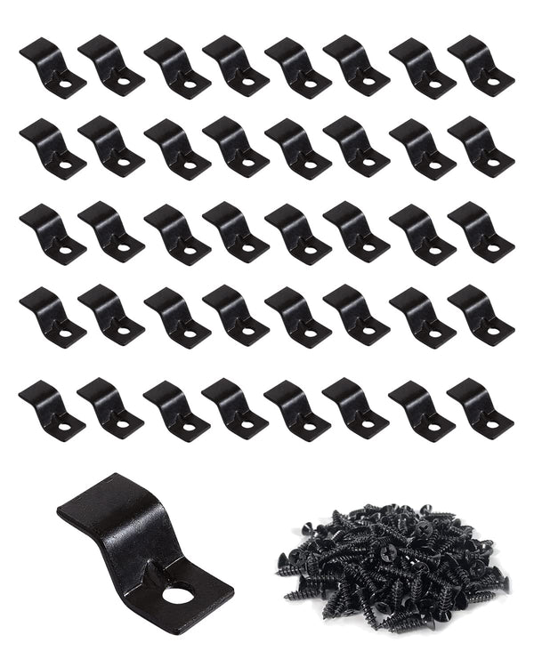 40 Packs Table Top Fasteners, Z Clips for Table Tops, Black