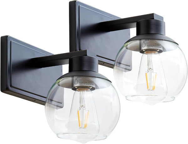 Bathroom Sconces Set of 2, Black Wall Sconces Set of Two, Bathroom