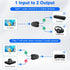 1 2 1 2 24K XMSJSIY Digital Optical Audio Splitter in Out Female to Female Gold-Plated Fiber Optic Port Connector