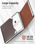 MaxGear Business Card Holder, PU Leather & Stainless Steel Case for Men or Women, RFID Blocking, Coffee