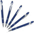 Pack of 5 Rubberized Comfort Soft Touch 2 in 1 Ballpoint Pen, Capacitive Stylus Tip, Black Ink, Dark Navy Blue