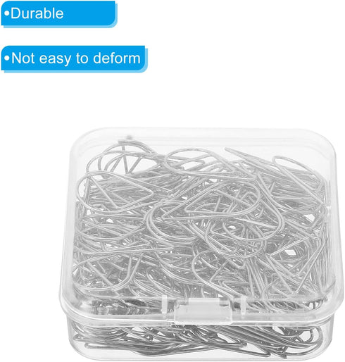 MECCANIXITY 150 Pieces Drop-Shaped Metal Paper Clips, 1 Inch Silver Tone with Box for Crafts, Organizing Office, Home