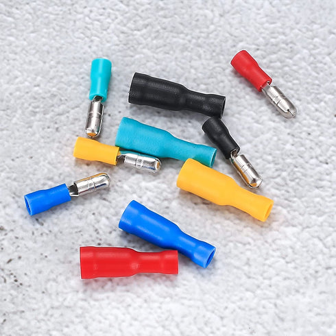 100 Pcs Bullet Connectors Kit, Insulated Female and Male Bullet Crimp Automotive Wire Connectors
